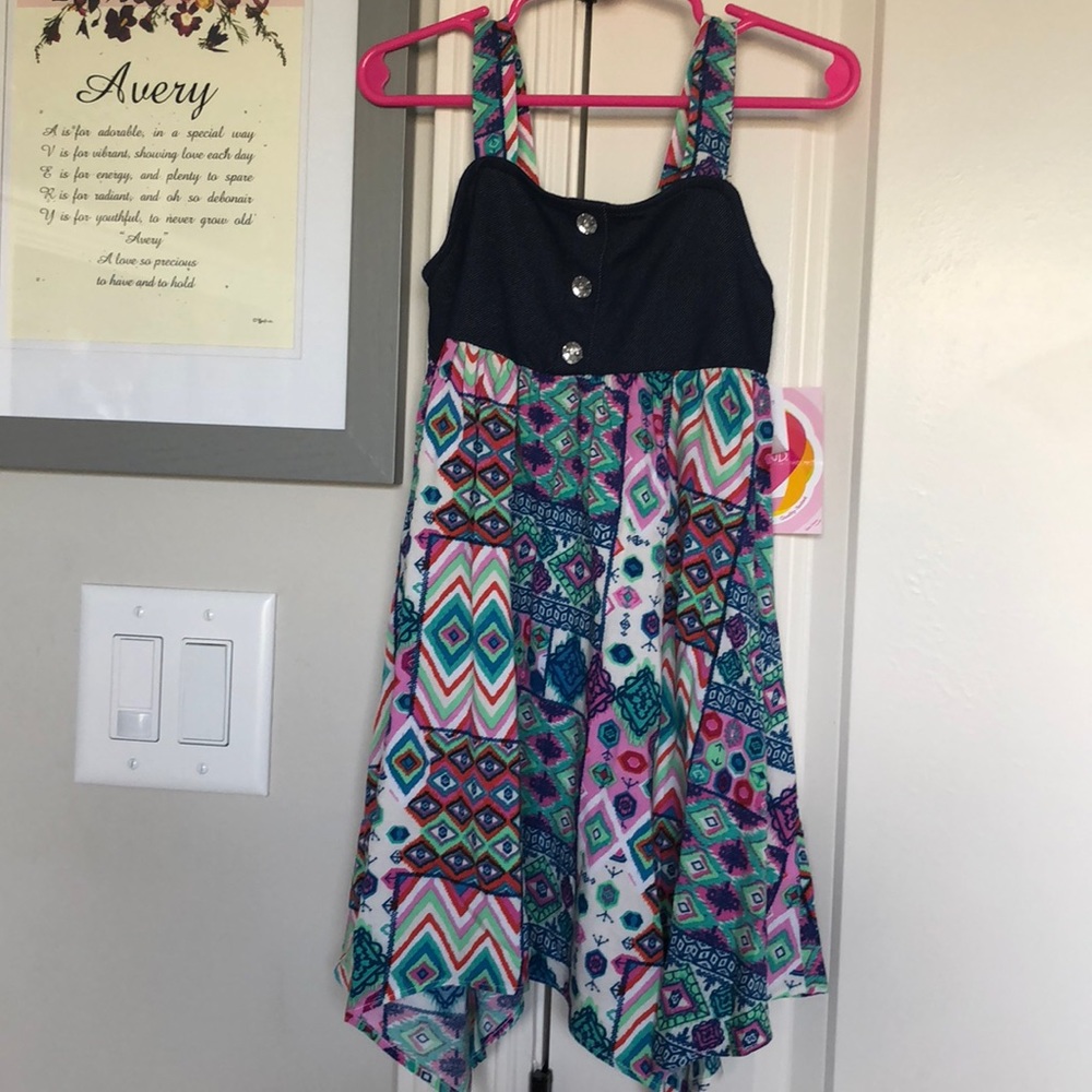 Toddler girl colorful print dress